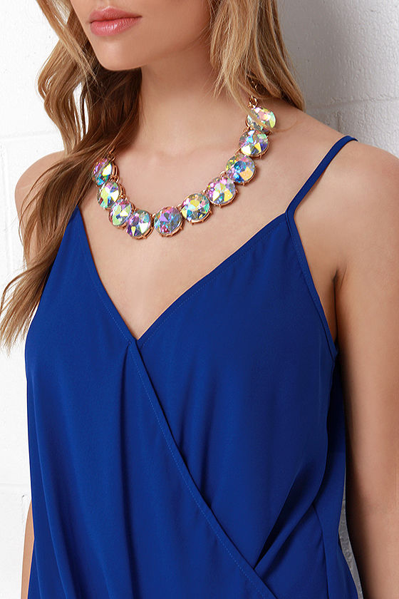 Cute Royal Blue Top Tank Top Sleeveless Top 34.00