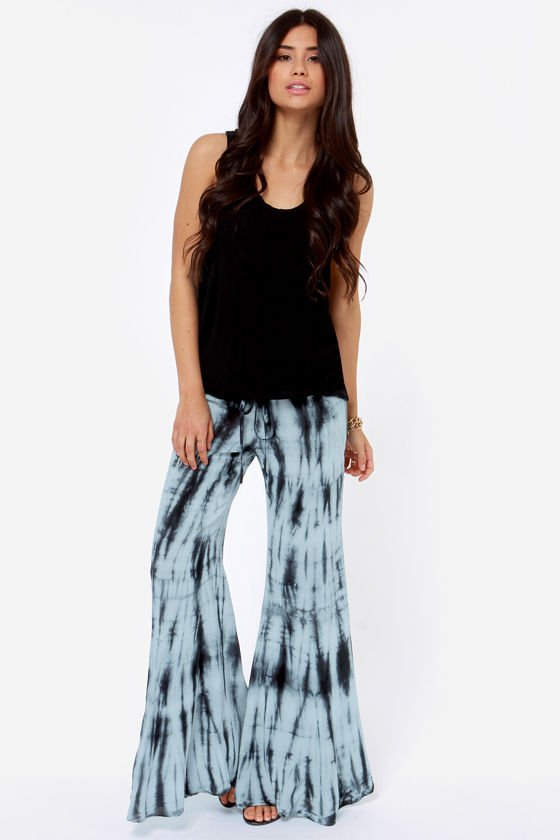 Boho Tie-Dye Pants - Bell Bottoms - Navy Blue Pants - $49.00