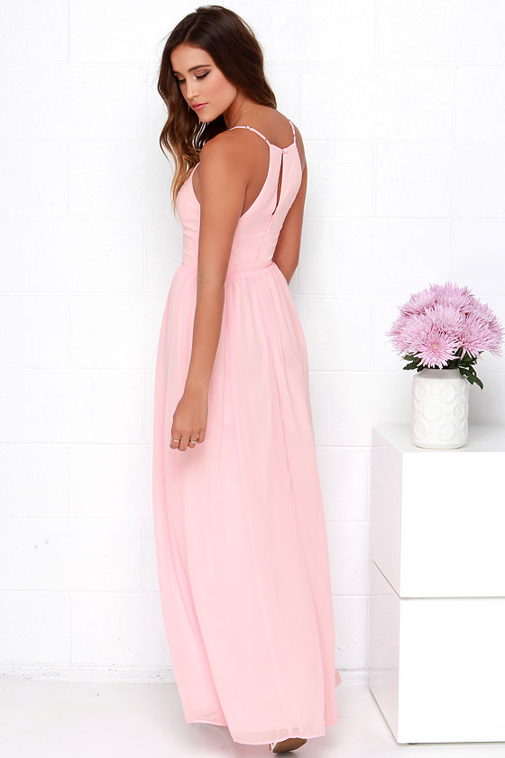 Lovely Pink Dress - Chiffon Dress - Pink Maxi Dress - $112.00