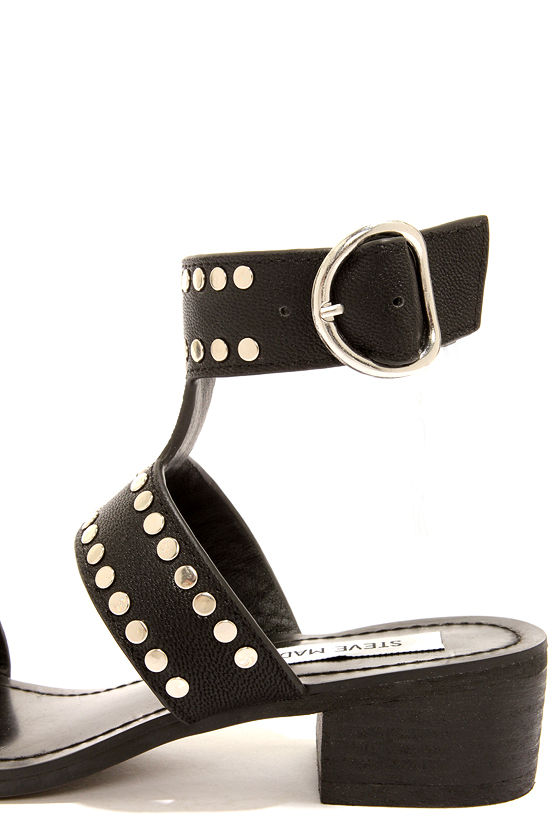 steve madden black heels with studs