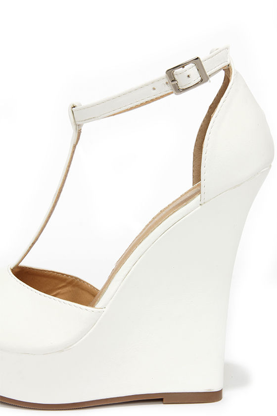 Pretty White Wedges Peep Toe Wedges Platform Wedges 40.00