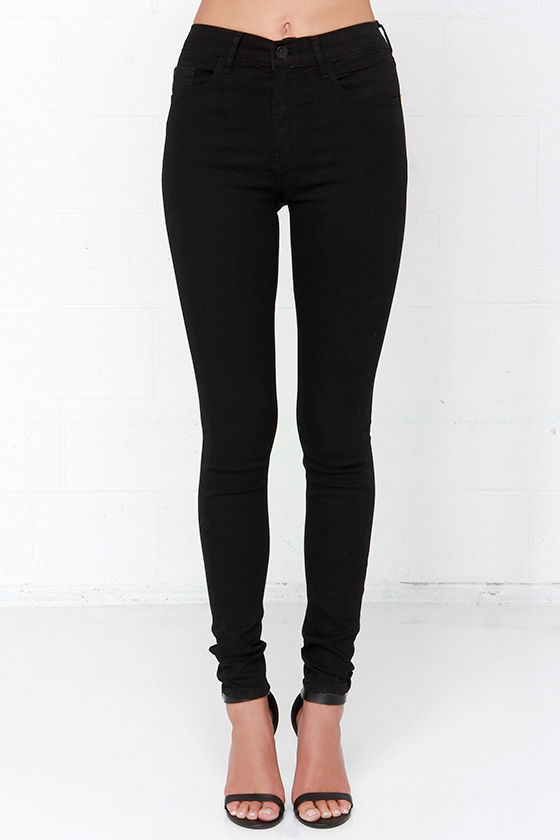Cool High-Waisted Jeans - Black Jeans - Skinny Jeans - $66.00