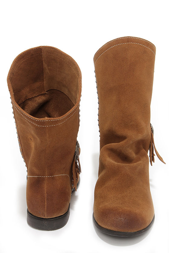 mid length tan boots