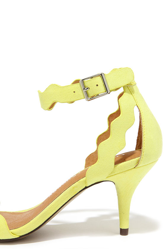 Pretty Yellow Heels Kitten Heels Dress Sandals 69.00