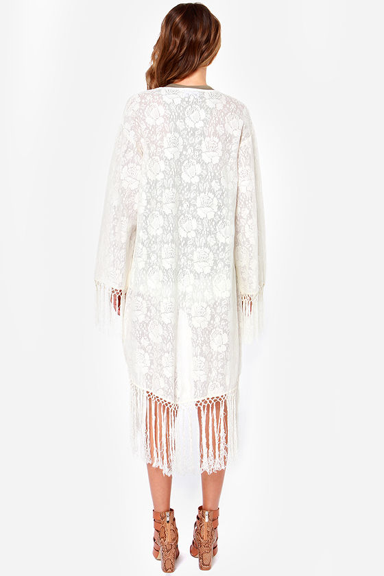 Mink Pink Summer Kimono Lace Kimono Cream Kimono 87.00