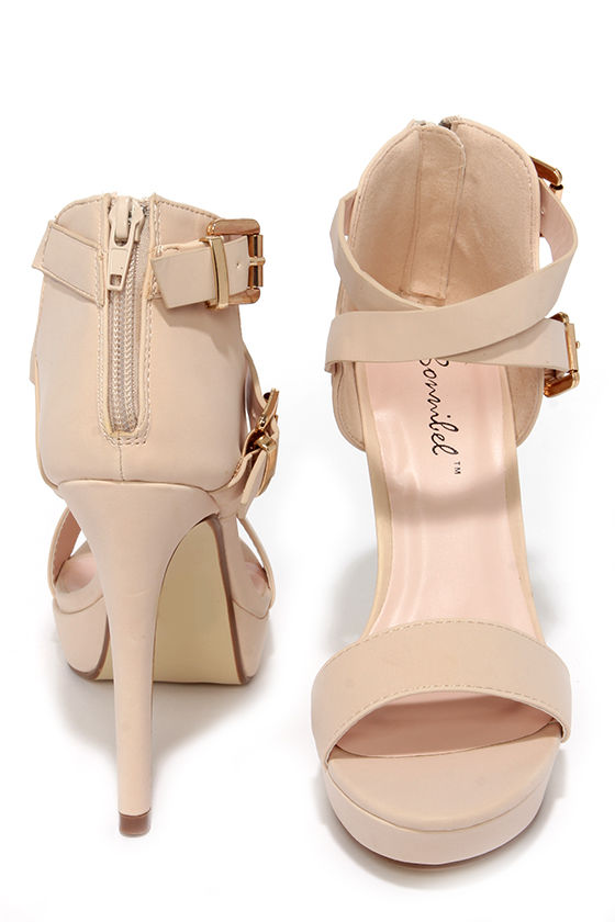 nude platform heel sandals
