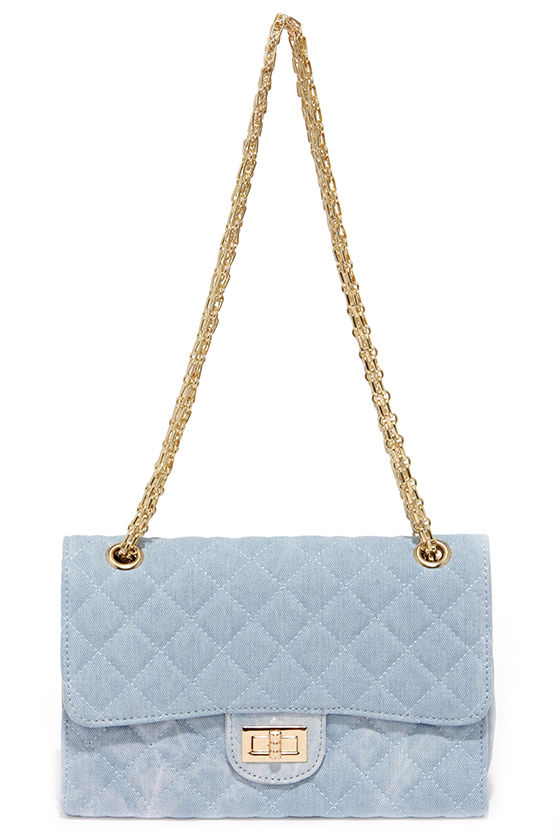 Cute Denim Purse - Light Blue Purse - Quilted Purse - $34.00