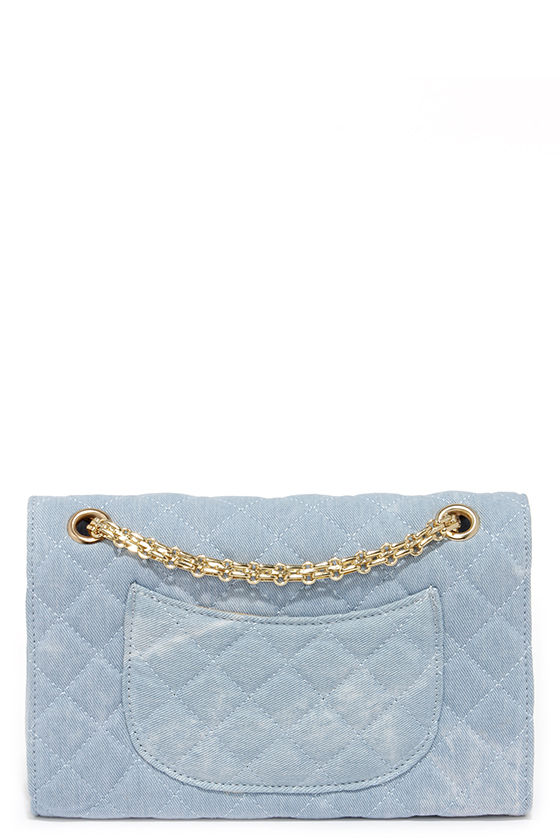 Cute Denim Purse Light Blue Purse Quilted Purse 34.00