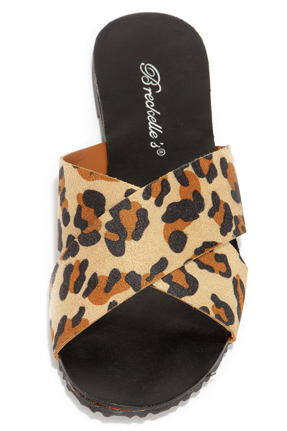 leopard elastic sandals