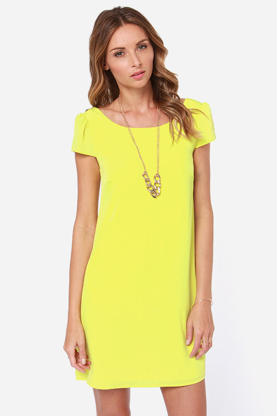 Sexy Yellow Dress - Backless Dress - Shift Dress - $48.00