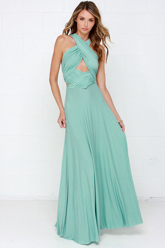 Awesome Mint Green Dress - Maxi Dress - Wrap Dress - $78.00