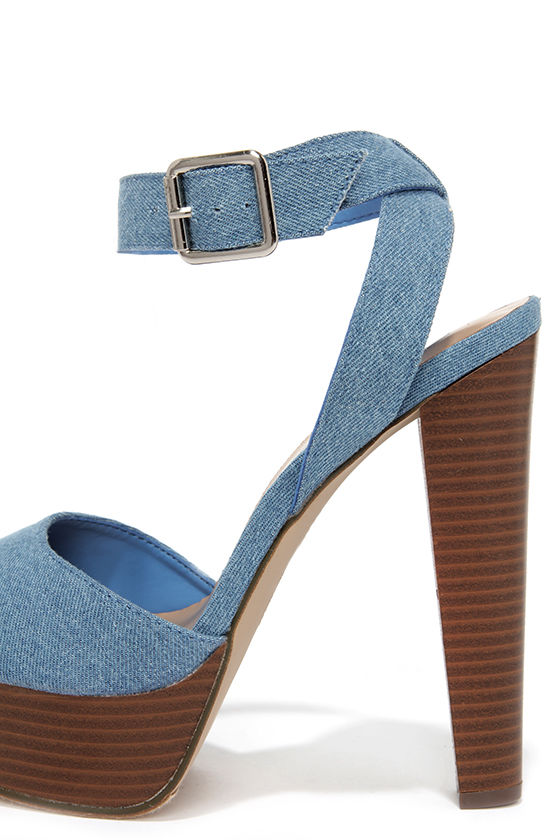 denim shoes heels