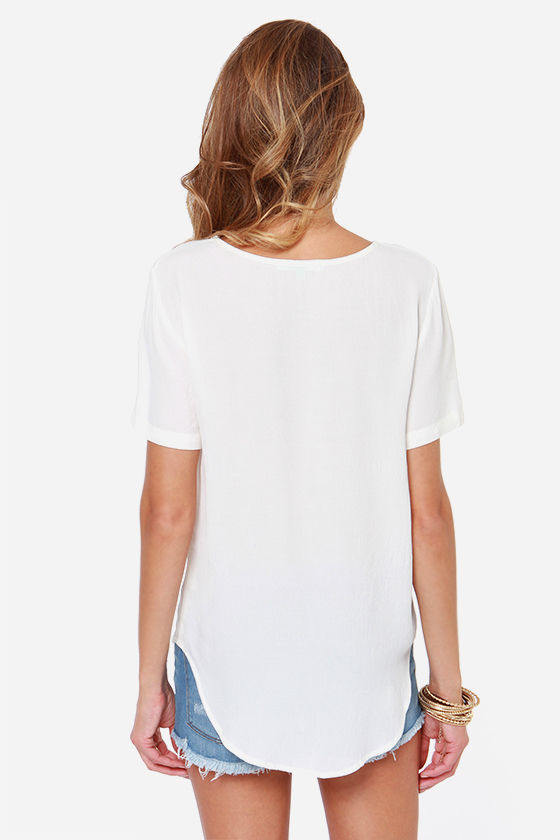 Cute Ivory Top Ivory Tee TShirt 38.00