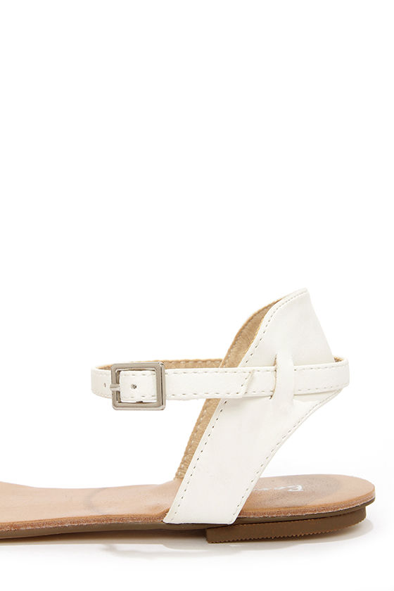 ladies white ankle strap sandals