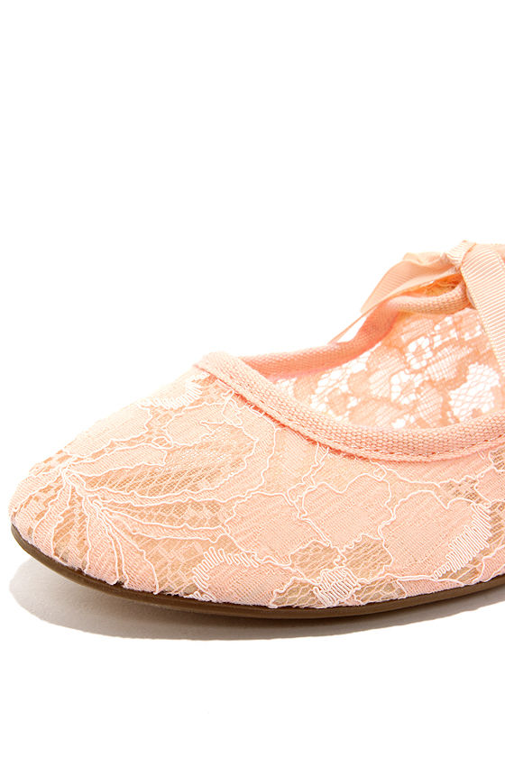 pink lace flats