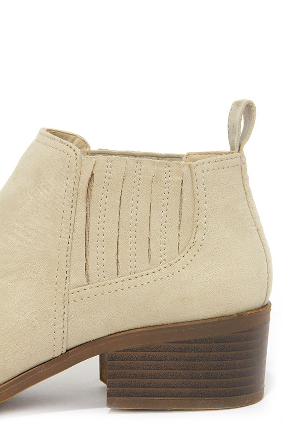 sand pull on chunky ankle boots