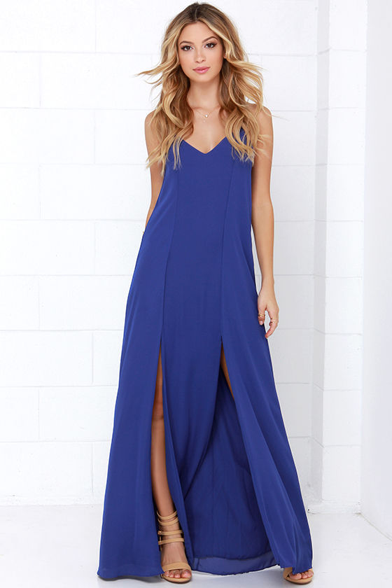 Royal Blue Dress - Maxi Dress - $48.00