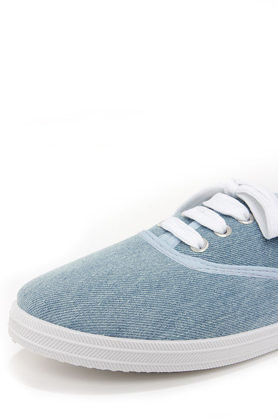Cute Light Blue Sneakers - Denim Sneakers - Tennis Shoes - $14.00