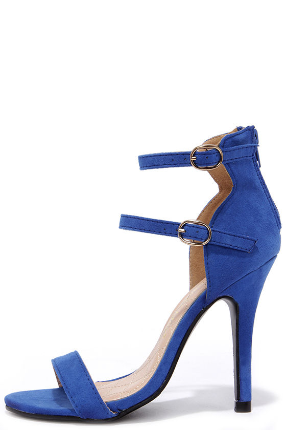 Cute Blue Heels - Ankle Strap Heels - Dress Sandals - $31.00