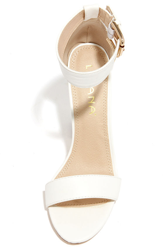 Cute Ankle Strap Heels High Heel Sandals White Heels 34.00