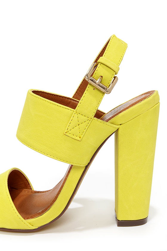 Cute Yellow Heels - High Heel Sandals - $32.00