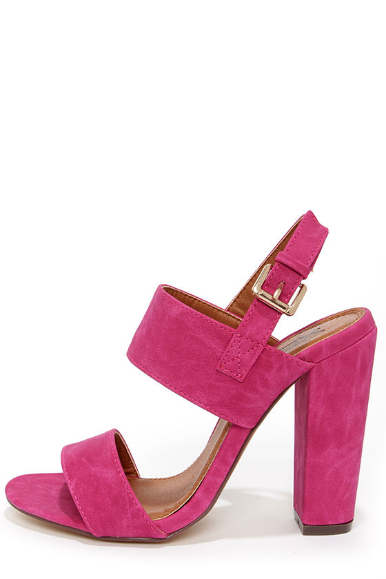 fuchsia pink high heels