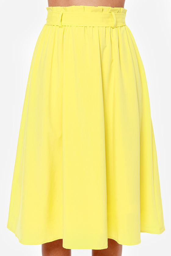 chartreuse maxi skirt