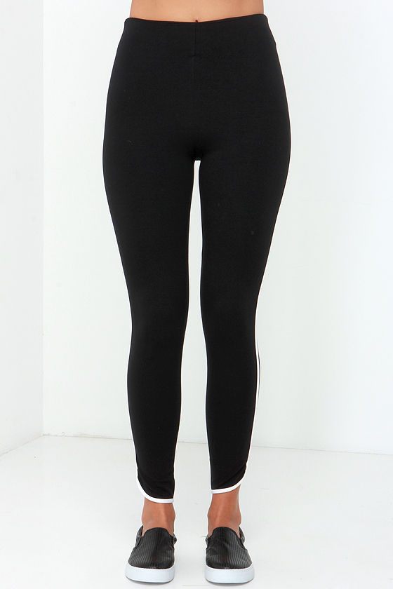 Chic Black Leggings Sporty Leggings Athletic Leggings 40.00