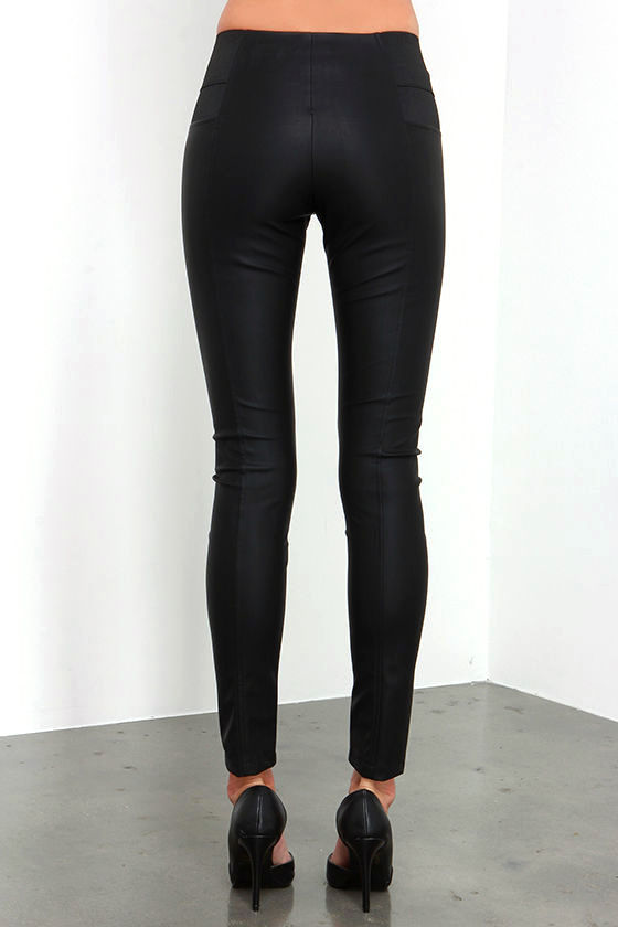vegan leather wide leg pants