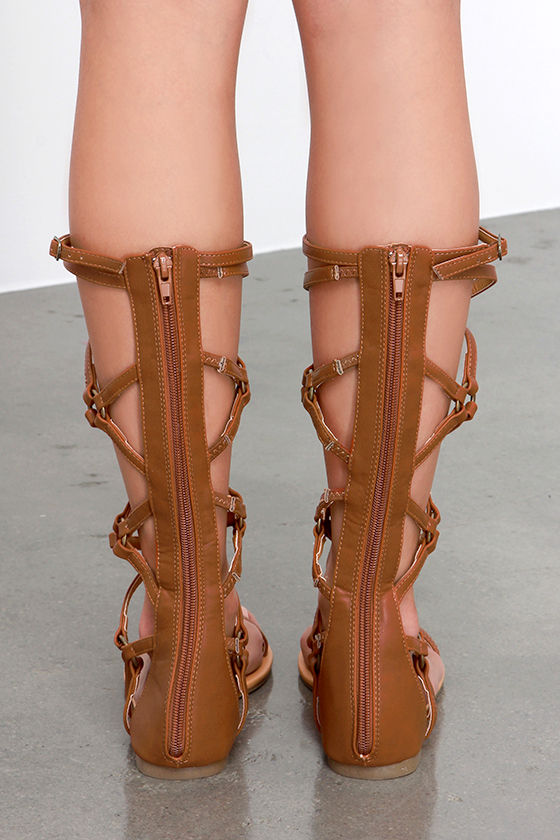 tall brown gladiator sandals