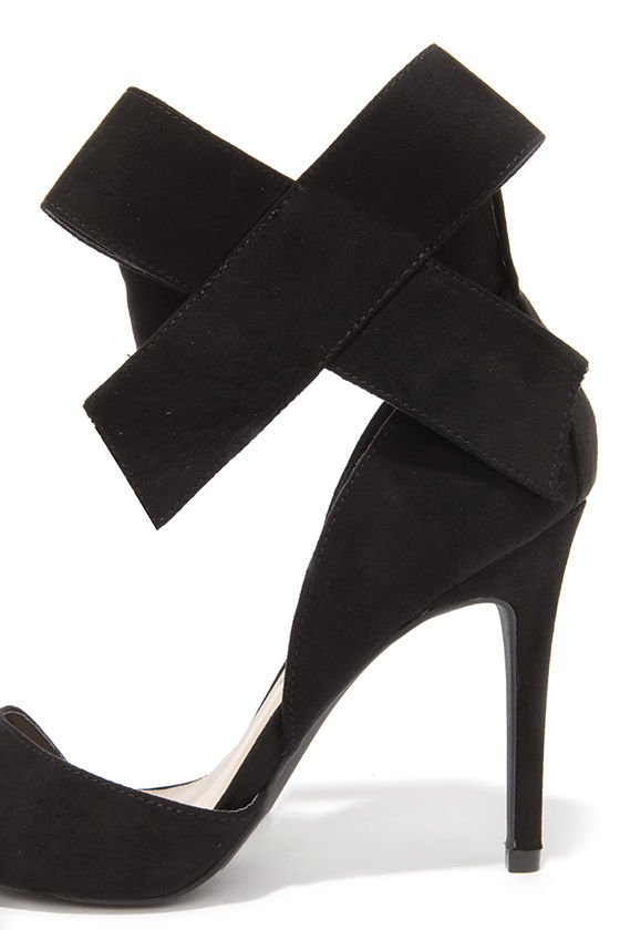 Cute Black Pumps - Bow Heels - Bow Pumps - Pointed Pumps - $28.00