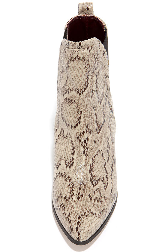 cute snakeskin booties