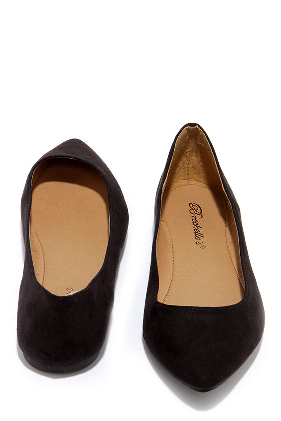comfortable black pointed flats
