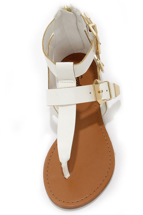 Cute White Sandals - Thong Sandals - Vegan Sandals - $26.00