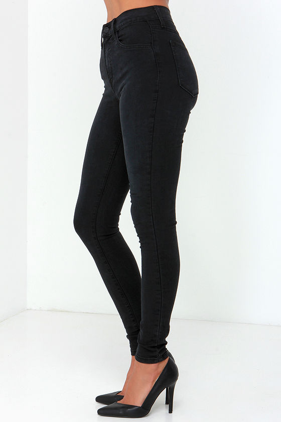 Cool Washed Black Pants - High-Waisted Jeans - Skinny Jeans - $68.00
