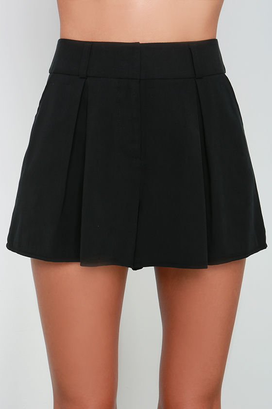 Chic Black Shorts - Tailored Shorts - Pleated Shorts - $42.00