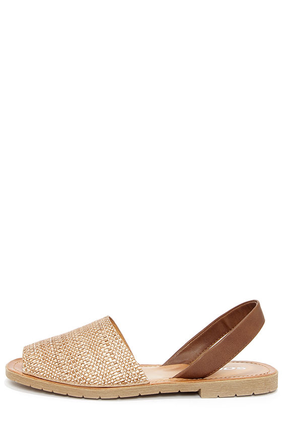 flat raffia sandals