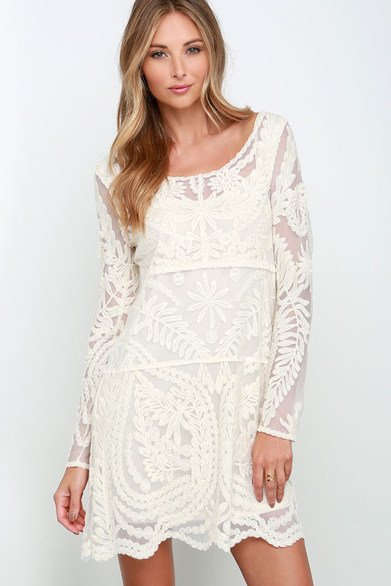 Black Swan Heidi Dress Cream Dress Lace Dress Embroidered Dress