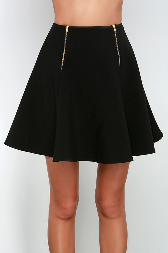 Cute Skater Skirt - Black Skirt - Full Skirt - $39.00