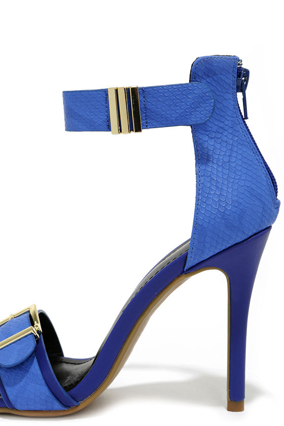 blue snakeskin heels