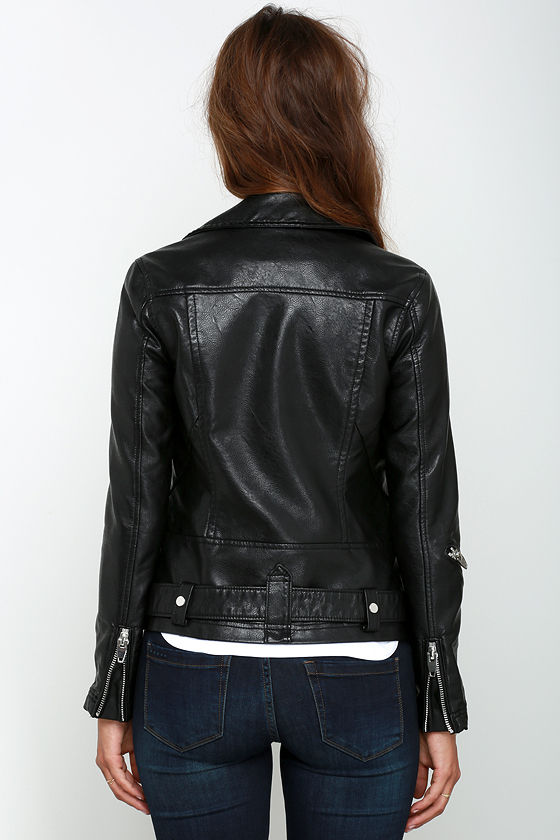 Blank NYC Ol Lady Jacket - Vegan Leather Jacket - Black Moto Jacket ...