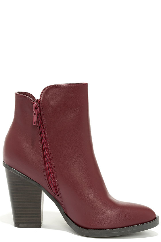 burgundy ankle boots 7