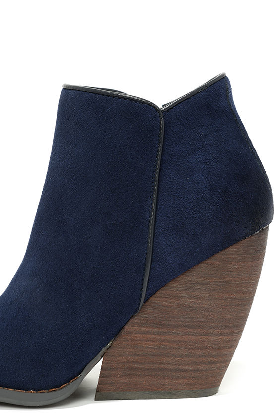 navy suede booties