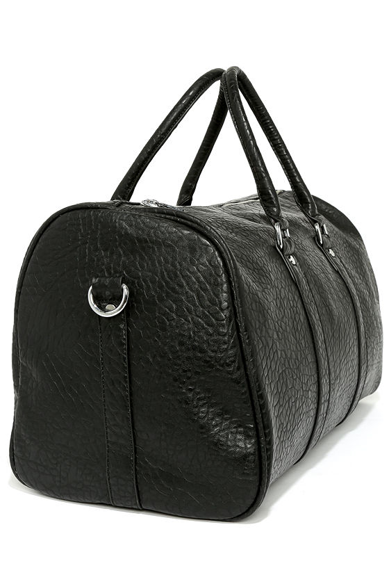 weekend bag black leather