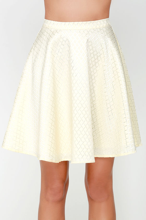 Lovely Cream Dress - Two-Piece Dress - Jacquard Dress - Beaded Dress ...