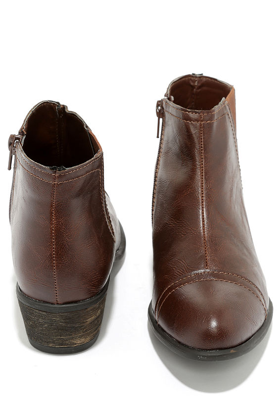 Cool Brown Boots - Flat Boots - Almond Toe Boots - $34.00