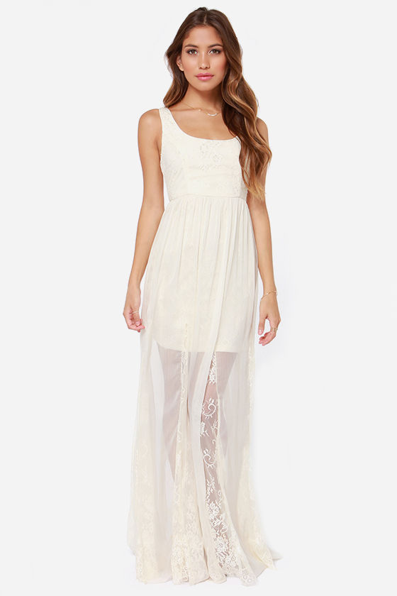Pretty Cream Dress - Lace Dress - Maxi Dress - $105.00