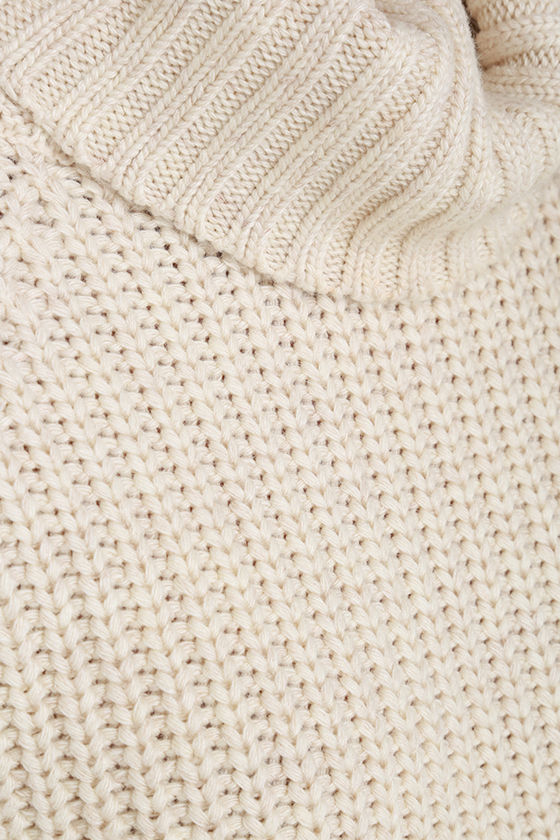 Cute Light Beige Sweater - Turtleneck Sweater - $67.00