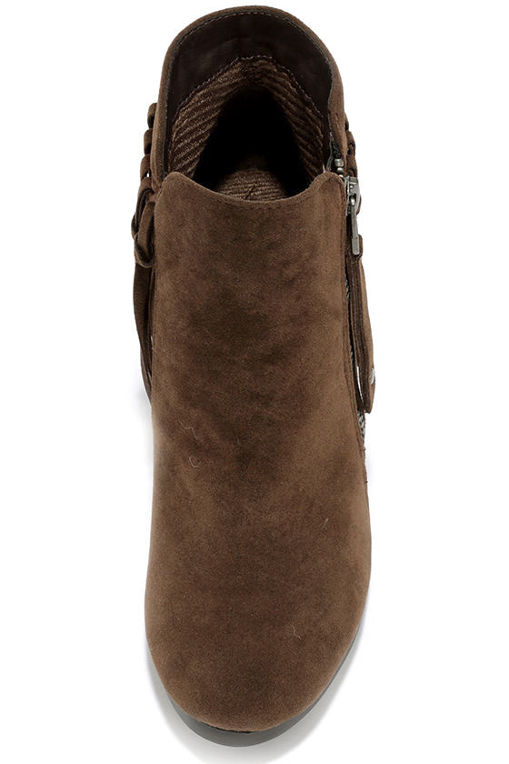 Cute Brown Booties Fringe Booties HighHeel Booties 35.00