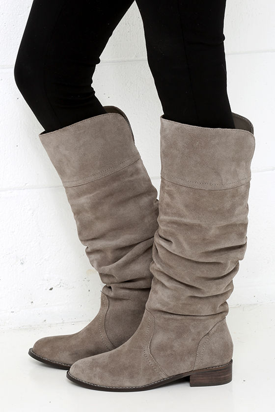 brown and gray boots
